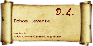 Dohos Levente névjegykártya