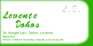 levente dohos business card